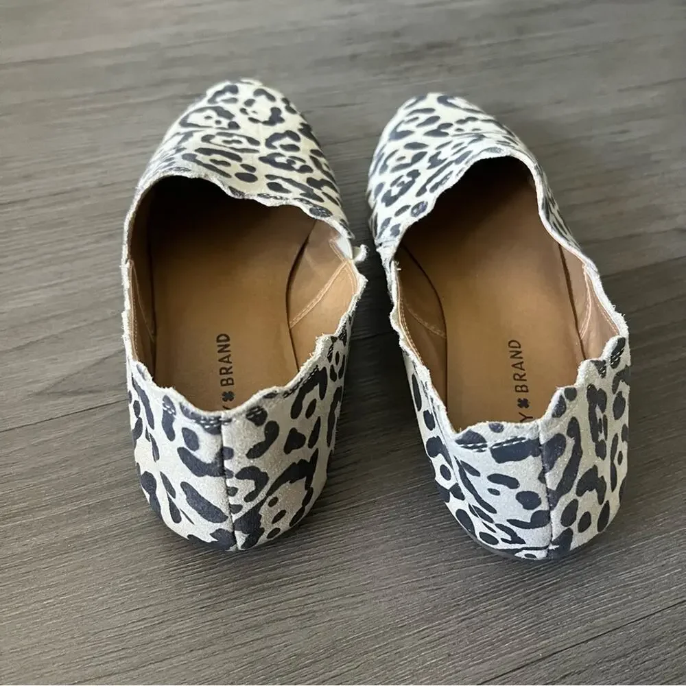 Lucky Brand Cloeey Leopard Suede Slide Mule Slip On 10M